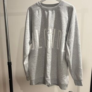 Brunette The Label Oversized Gray Crew Neck Sweater